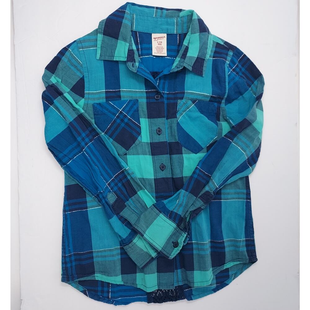 🔴3/$20 (2) Plaid Button Down Long Sleeves Size 7 - Picture 4 of 7